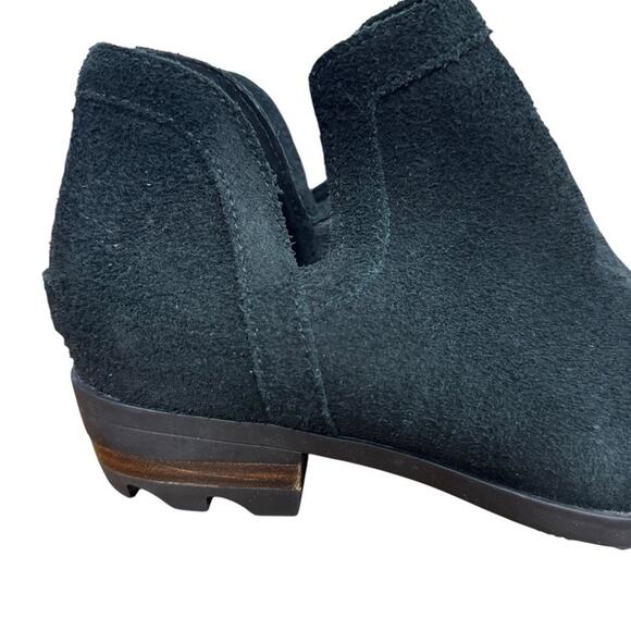 Sorel Lolla Cut Out Bootie Ankle Boots Black Suede Leather Shoes Womens sz 7.5 - Picture 12 of 16